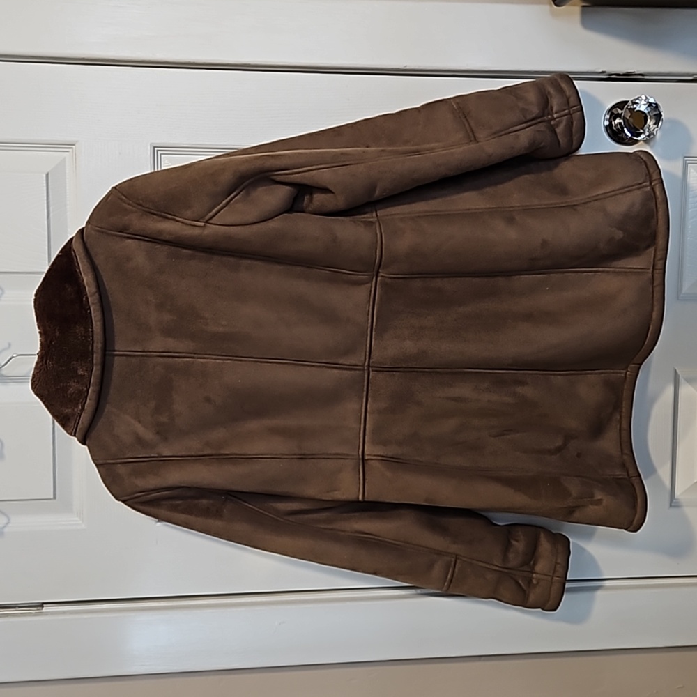 Croft & Barrow, brown, winter coat with faux fur interior and collar. Size S - Picture 2 of 10